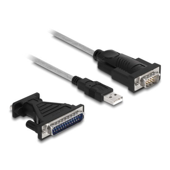 Delock Καλώδιο Usb Σε Rs-232 Db9 61314 Με Αντάπτορα Db25, 1.8M, Μαύρο Delock Καλώδιο Usb Σε Rs-232 Db9 61314 Με Αντάπτορα Db25, 1.8M, Μαύρο