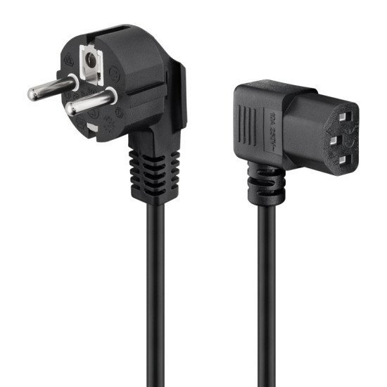 Goobay Καλώδιο Τροφοδοσίας 96042, Γωνιακό, 0.75Mm², 1.5M, Μαύρο Goobay Καλώδιο Τροφοδοσίας 96042, Γωνιακό, 0.75Mm², 1.5M, Μαύρο