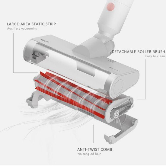 DEERMA φορητή ηλεκτρική σκούπα VC25 Plus, 120W, 0.7L, 80dB, 10kPa, λευκή