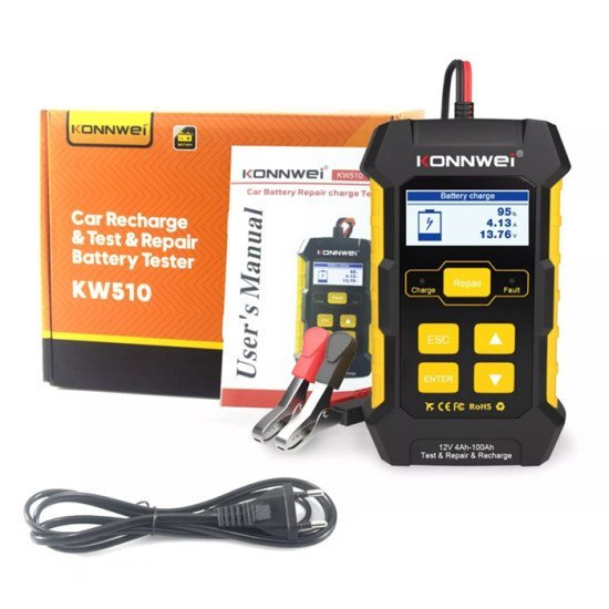 Konnwei Φορτιστής Μπαταρίας Αυτοκινήτου Kw510 Με Tester, 12V