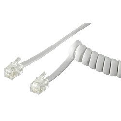 Goobay Καλώδιο Τηλεφώνου 68601, Spiral, Rj10 4P4C, Cca, 4M, Λευκό