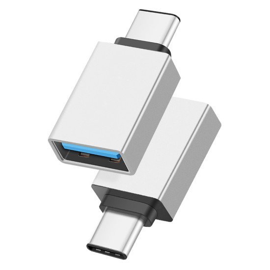 POWERTECH αντάπτορας USB-C αρσενικό σε USB 3.0 θηλυκό PTH-062, ασημί POWERTECH αντάπτορας USB-C αρσενικό σε USB 3.0 θηλυκό PTH-062, ασημί