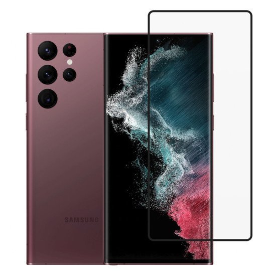 Powertech Tempered Glass 3D, Full Glue, Samsung S22 Ultra 5G, Μαύρο Powertech Tempered Glass 3D, Full Glue, Samsung S22 Ultra 5G, Μαύρο