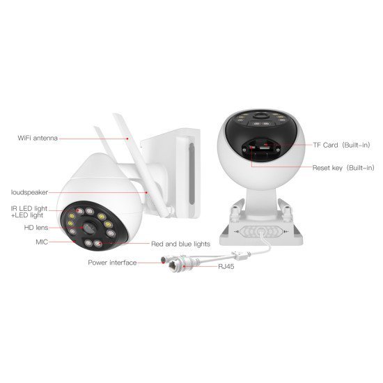 Vstarcam Smart Ip Κάμερα Cs69, Ip66, 3Mp, Wifi, Ptz, Onvif