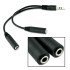 Powertech Καλώδιο 3.5Mm Αρσενικό Σε 2X 3.5Mm Θηλυκό Cab-J011 0.2M, Μαύρο