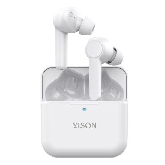 Yison Earphones Με Θήκη Φόρτισης T5, True Wireless, Λευκά