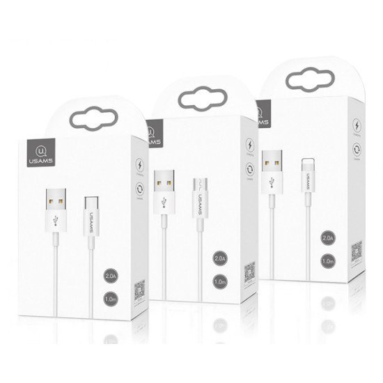 Usams Καλώδιο Micro Usb Σε Usb Us-Sj284, 2A, 1M, Λευκό