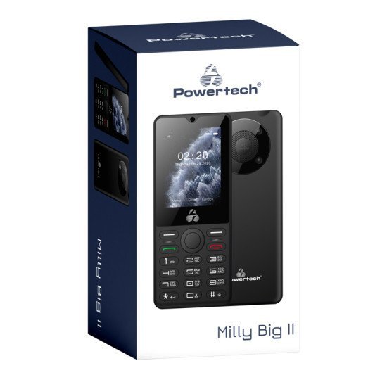 Powertech Κινητό Τηλέφωνο Milly Big Ii, 2.4", Με Φακό, Μαύρο