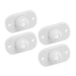 Αυτοκόλλητα Ροδάκια Huh-0084, Πλαστικά, Λευκά, 4Τμχ