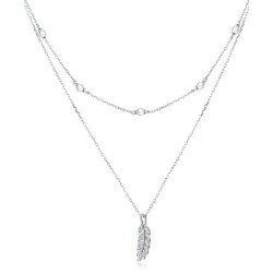 Bamoer Κολιέ Bsn208 Δυο Σειρών, Με Πέρλες, Ασήμι 925, Ασημί