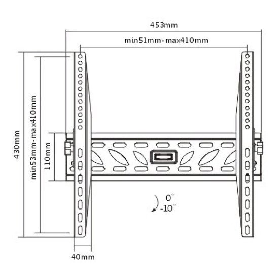 Itechmount Επιτοίχια Βάση Pm4T, Για Οθόνη 32"-55", 50Kg