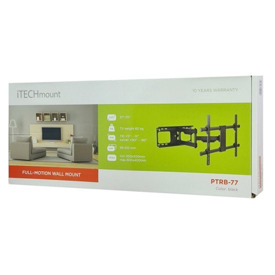 Itechmount Επιτοίχια Βάση Ptrb-77, Για Οθόνη 37"-70", 60Kg