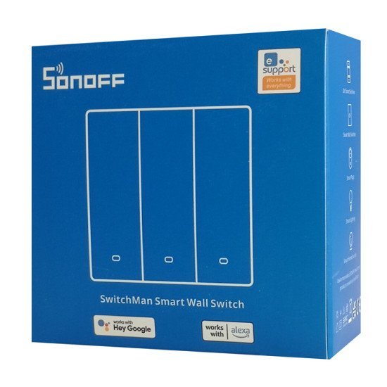 Sonoff Smart Διακόπτης M5-3C-86, Τριπλός, Wifi, Γκρι