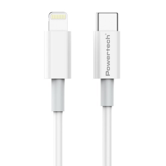 POWERTECH καλώδιο USB-C σε Lightning PTR-0107, 20W, PD, 1m, λευκό