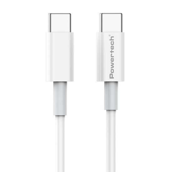 POWERTECH καλώδιο USB-C PTR-0108, 65W, PD, 1m, λευκό