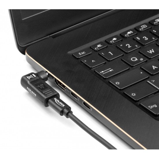 Delock Αντάπτορας Τροφοδοσίας 60011, Usb-C Σε 5.5X2.5Mm, 90°, Μαύρος