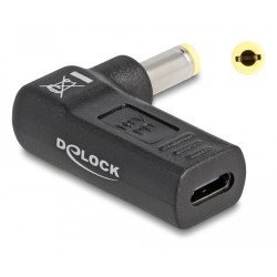 Delock Αντάπτορας Τροφοδοσίας 60011, Usb-C Σε 5.5X2.5Mm, 90°, Μαύρος