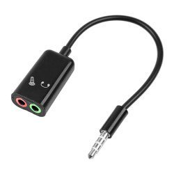 Powertech Καλώδιο 3.5Mm Σε 2X 3.5Mm Cab-J029, 0.20M, Μαύρο