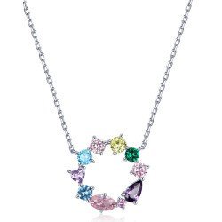 Bamoer Κολιέ Bsn178 Με Κυβική Ζιρκόνια, Ασήμι 925, Ασημί