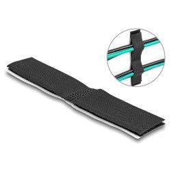 Delock Αυτοκόλλητα Δεματικά Καλωδίων 19098, Τύπου Velcro, Μαύρο, 10Τμχ