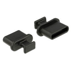 Delock Κάλυμμα Προστασίας Για Θύρα Usb-C 64013 Με Λαβή, Μαύρο, 10Τμχ