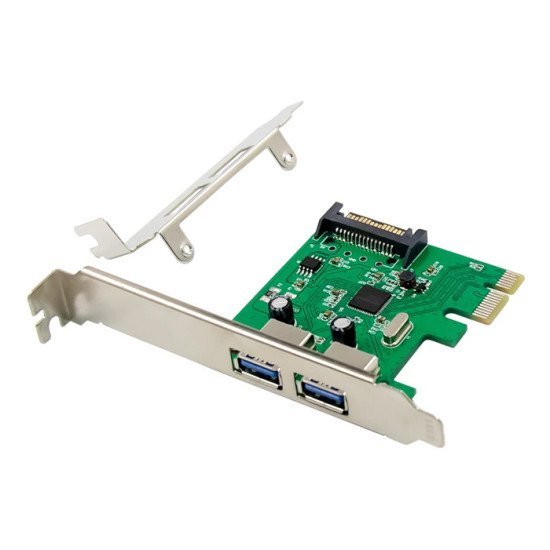 Powertech Κάρτα Επέκτασης Pcie Σε 2X Usb 3.0 St624, Asm1042