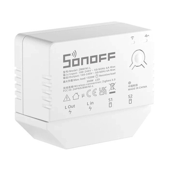 Sonoff Smart Διακόπτης Zbmini-L, 1-Gang, Zigbee 3.0, Λευκός