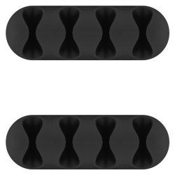 Goobay Οργανωτές Καλωδίων Σιλικόνης 70406, 4 Θέσεων, Φ6.2Mm, Μαύρο, 2Τμχ