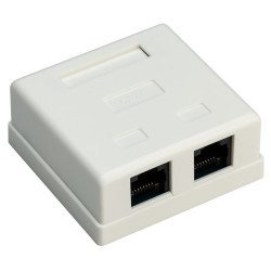 Goobay Επιτοίχια Πρίζα Δικτύου 77633, 2 Θύρες Rj45, Cat 6 Utp, Λευκή