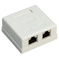 Goobay Επιτοίχια Πρίζα Δικτύου 77635, 2 Θύρες Rj45, Cat 6 Stp, Λευκή