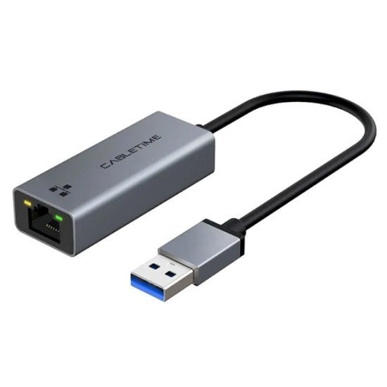 Cabletime Αντάπτορας Usb Σε Rj45 Ct-Aml1000, 1000Mbps, Γκρι