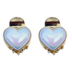 Roxxani Κλιπ Μαλλιών Rxn-0007 Με Οπάλ Πέτρα Σε Σχήμα Καρδιά, Χρυσό, 2Τμχ