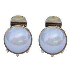 Roxxani Κλιπ Μαλλιών Rxn-0009 Με Στρογγυλή Οπάλ Πέτρα, Χρυσό, 2Τμχ