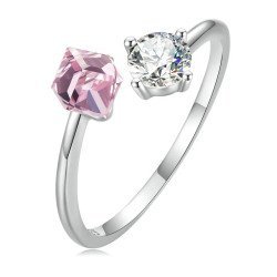 Bamoer Δαχτυλίδι Bsr291, Κυβική Ζιρκόνια, Ανοιγόμενο, Ασήμι 925, Ασημί