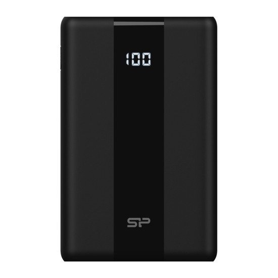 Silicon Power Power Bank Qp55, 10000Mah, Usb & Usb-C, 22.5W, Lcd, Μαύρο