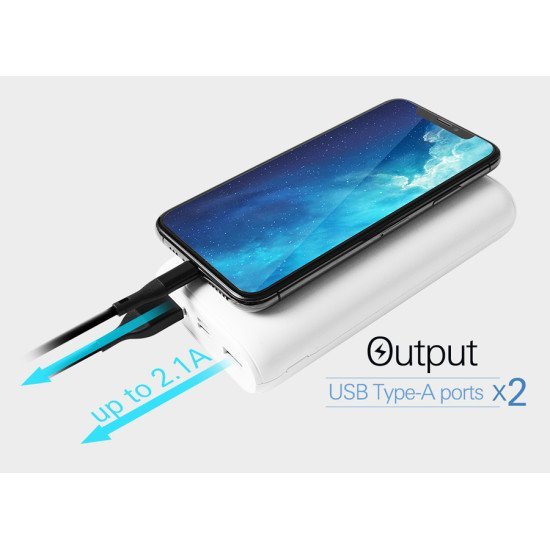 Silicon Power Power Bank Gs15, 20000Mah, 2X Usb & Usb-C, 3A, Λευκό