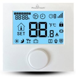 Powertech Ψηφιακός Θερμοστάτης Χώρου Pt-1047, Αερίου, Λευκός