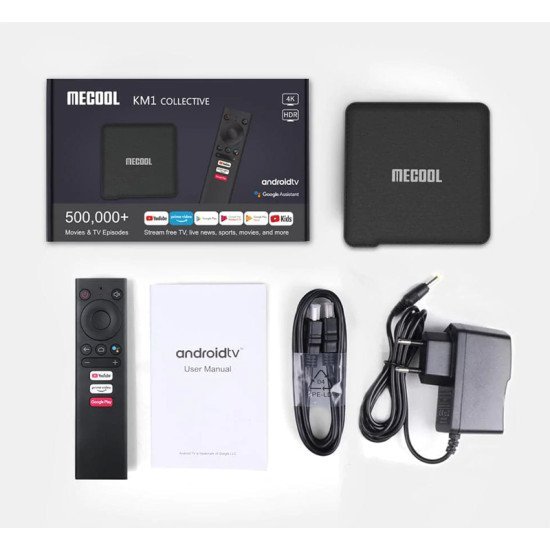 Mecool Tv Box Km1, Google Certificate, 4/64Gb, 4K Hdr, Wi-Fi, Android 10