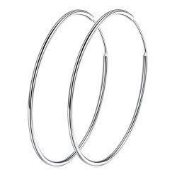 Bamoer Σκουλαρίκια Κρίκοι Sce710, 30Mm, Ασήμι 925, Ασημί