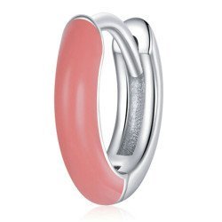 Bamoer Σκουλαρίκι Κρίκος Bse488, Μονό, Ασήμι 925, Ροζ