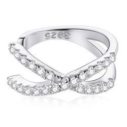 Bamoer Σκουλαρίκι Cuff Sce997-A Με Κυβική Ζιρκόνια, Ασήμι 925, Ασημί