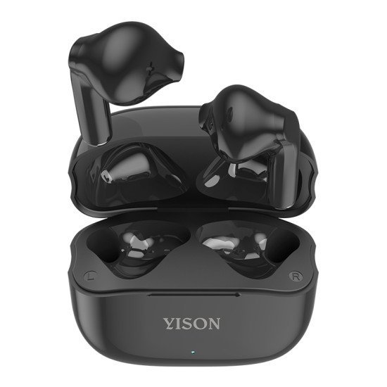 Yison Earphones Με Θήκη Φόρτισης Tws-T6, True Wireless, Μαύρα