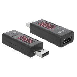 Delock Αντάπτορας Usb 65569 Με Οθόνη Ένδειξης V/A, Έως 5V/4A, Μαύρος