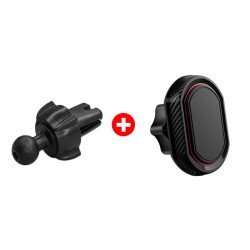 Powertech Βάση Smartphone Για Αεραγωγό Αυτοκινήτου Bndl-0151, Μαύρη