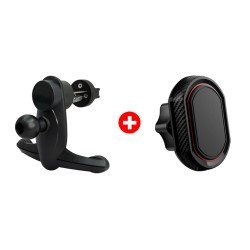 Powertech Βάση Smartphone Για Αεραγωγό Αυτοκινήτου Bndl-0152, Μαύρη