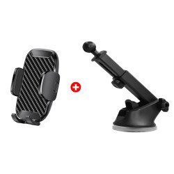 Powertech Βάση Smartphone Αυτοκινήτου Για Ταμπλό, Bndl-0158, Μαύρη