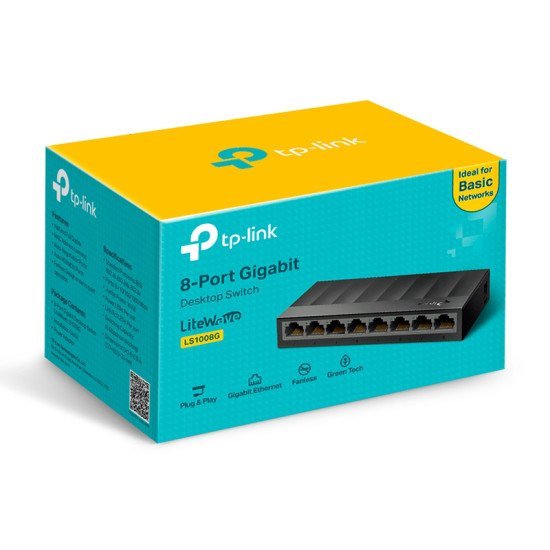 Tp-Link Desktop Switch Litewave Ls1008G, 8-Port 10/100/1000Mbps, Ver 3.0