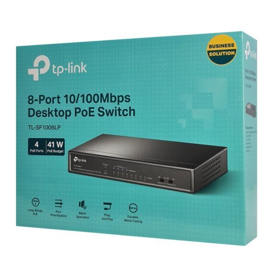 Tp-Link Desktop Switch Tl-Sf1008Lp, 8-Port 10/100Mbps, 4X Poe, Ver. 2.0