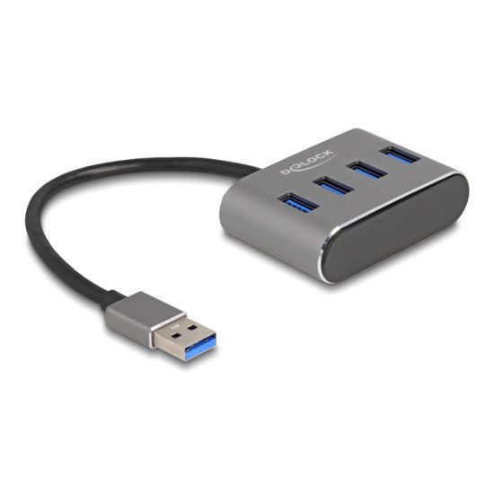 Delock Usb Hub 63190, 4X Usb 3.2 Gen 1 Θύρες, 5Gbps, Γκρι