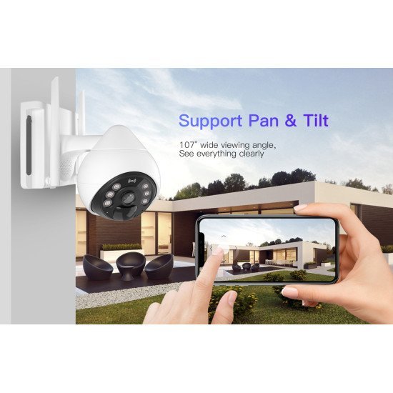 Vstarcam Smart Ηλιακή Κάμερα Cb69, 10000Mah, Ip66, 3Mp, Wifi, Ptz